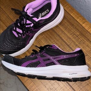 ASICS Women's Black and Purple Running Shoes